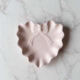 Ruffle Bow Jewelry Dish | Heart Trinket Tray