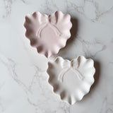 Ruffle Bow Jewelry Dish | Heart Trinket Tray