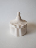 Ridged Trinket Jar- small vintage jar